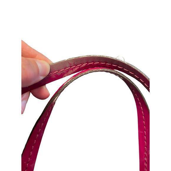 Coach Peyton‎ Link C Embossed Patent Leather Domed 32583 Raspberry Handbag - Picture 11 of 16